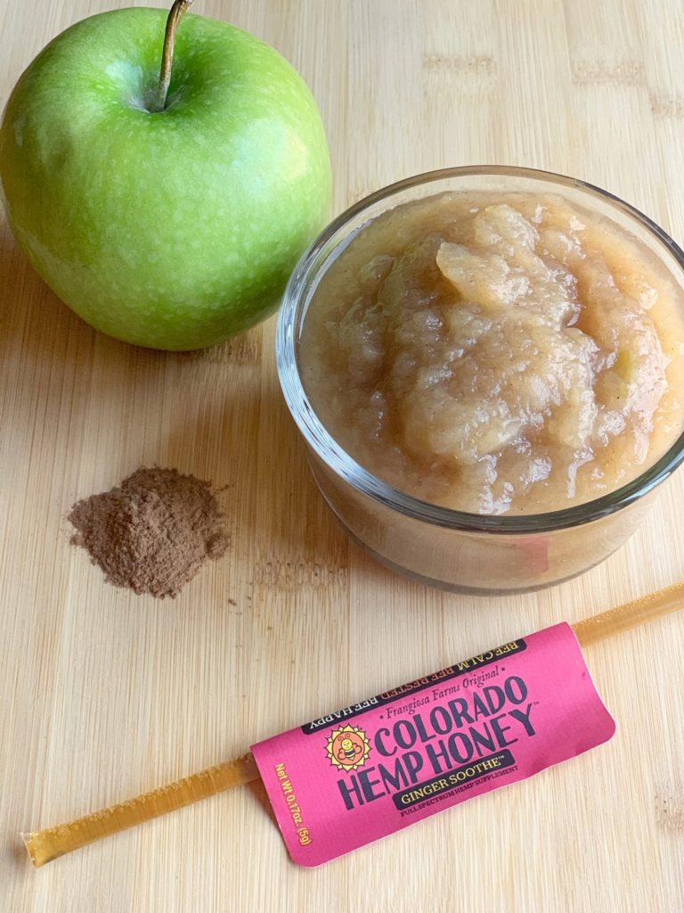 granny smith apple, cinnamon, and honey for homemade dog applesauce
