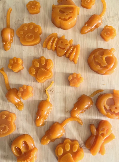 cute pumpkin gummy dog treats