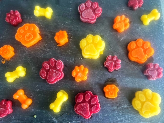 Frozen Rainbow Carrot Dog Treats